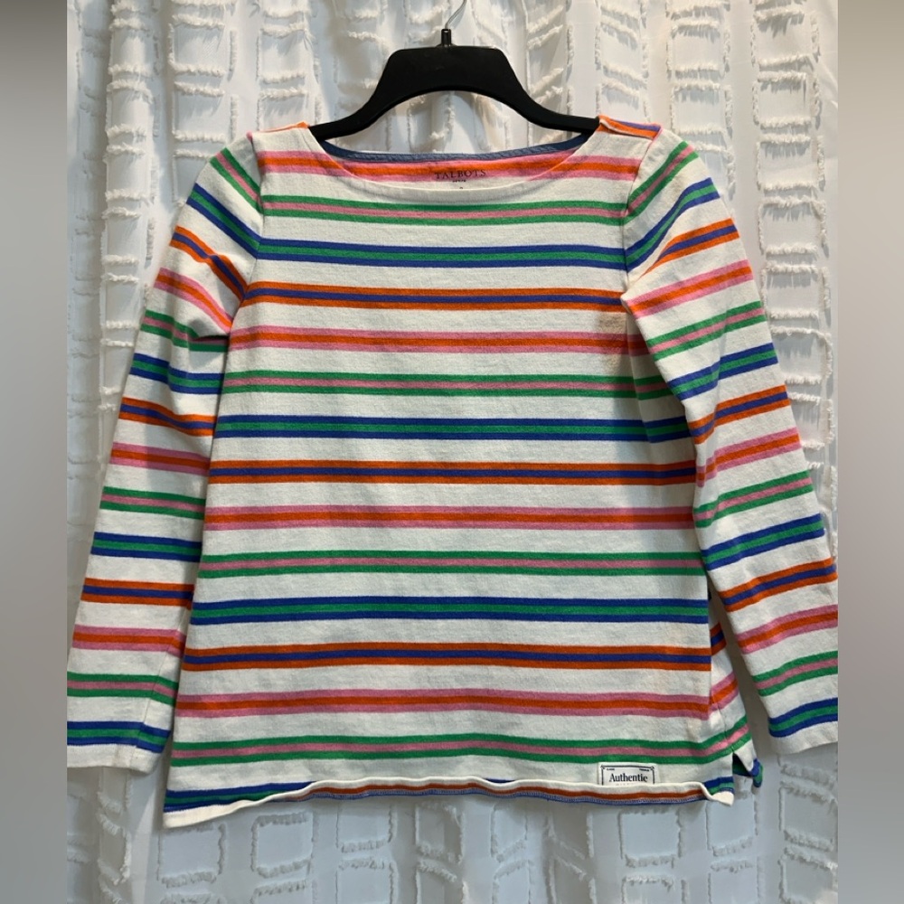 Talbots Multicolor Striped Long Sleeve Tee